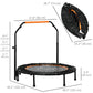 Soozier 40" Foldable Mini Fitness Trampoline, with Adjustable Foam Handle, Orange
