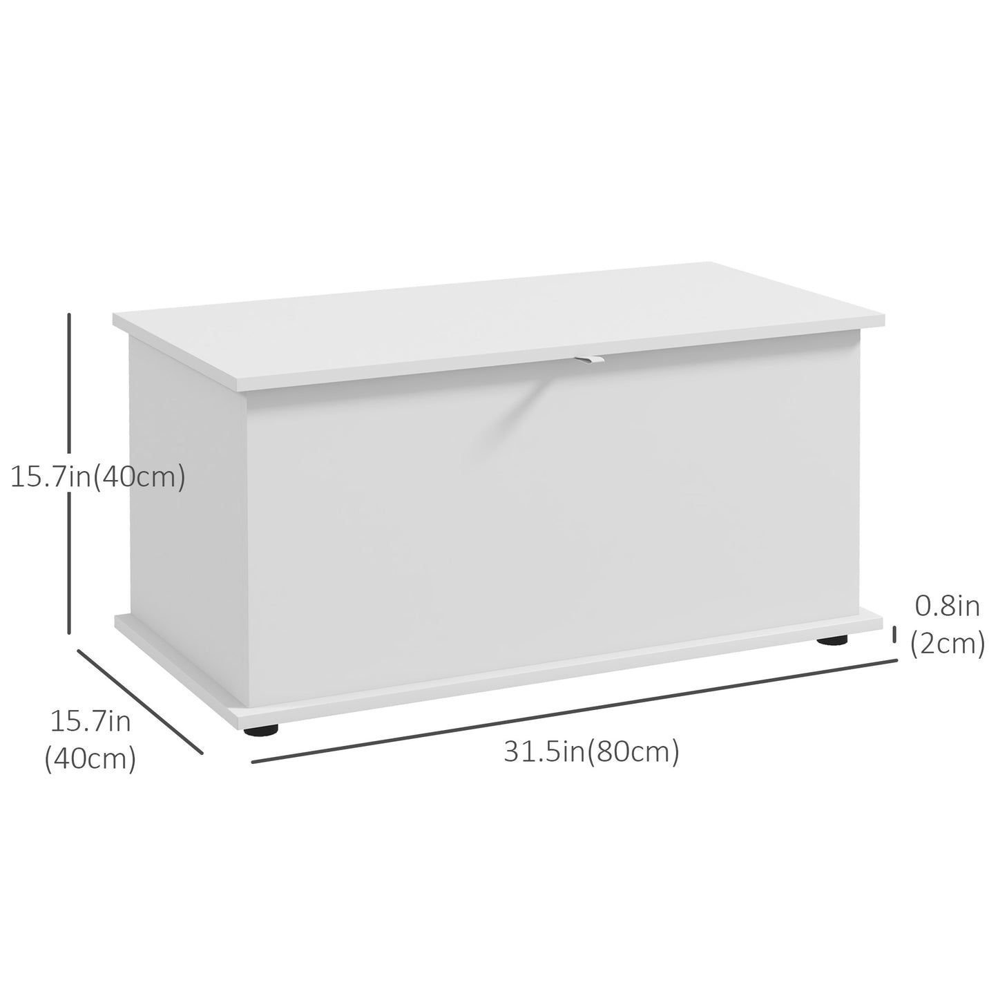 HOMCOM 31.5" Storage Chest with 2 Safety Hinges, Storage Box Organizer with Flip-Top Lid, Entryway Storage Bench, Oak
