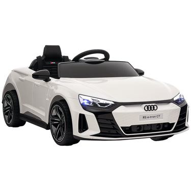 Aosom Ride-On Toy On Car with Remote Control, 12V 3.1 MPH Electric Ride for Kids w/ Suspension System, Horn Honking, White