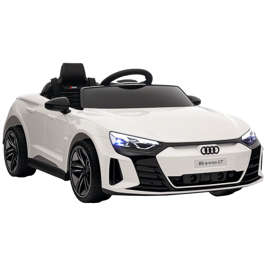 Aosom Ride-On Toy On Car with Remote Control, 12V 3.1 MPH Electric Ride for Kids w/ Suspension System, Horn Honking, White
