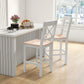 HOMCOM Counter Height Stools Set of 2, Farmhouse Bar Stools with Backs, Solid Wood Counter Stools for Kitchen Island