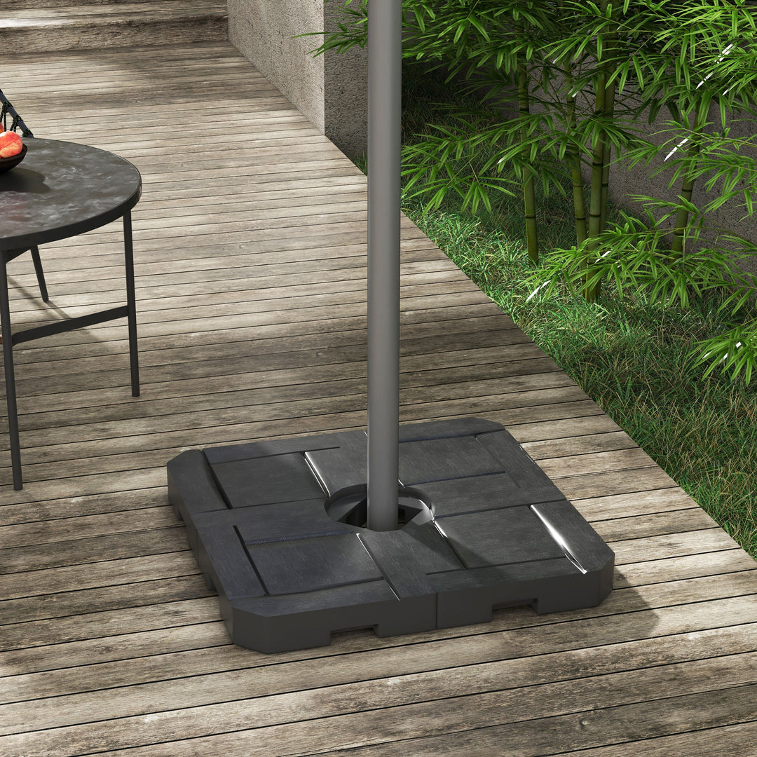 Outsunny 4PCs Patio Umbrella Base, Water or Sand Filled Cantilever Umbrella Weights for Cross Base with Handles, HDPE
