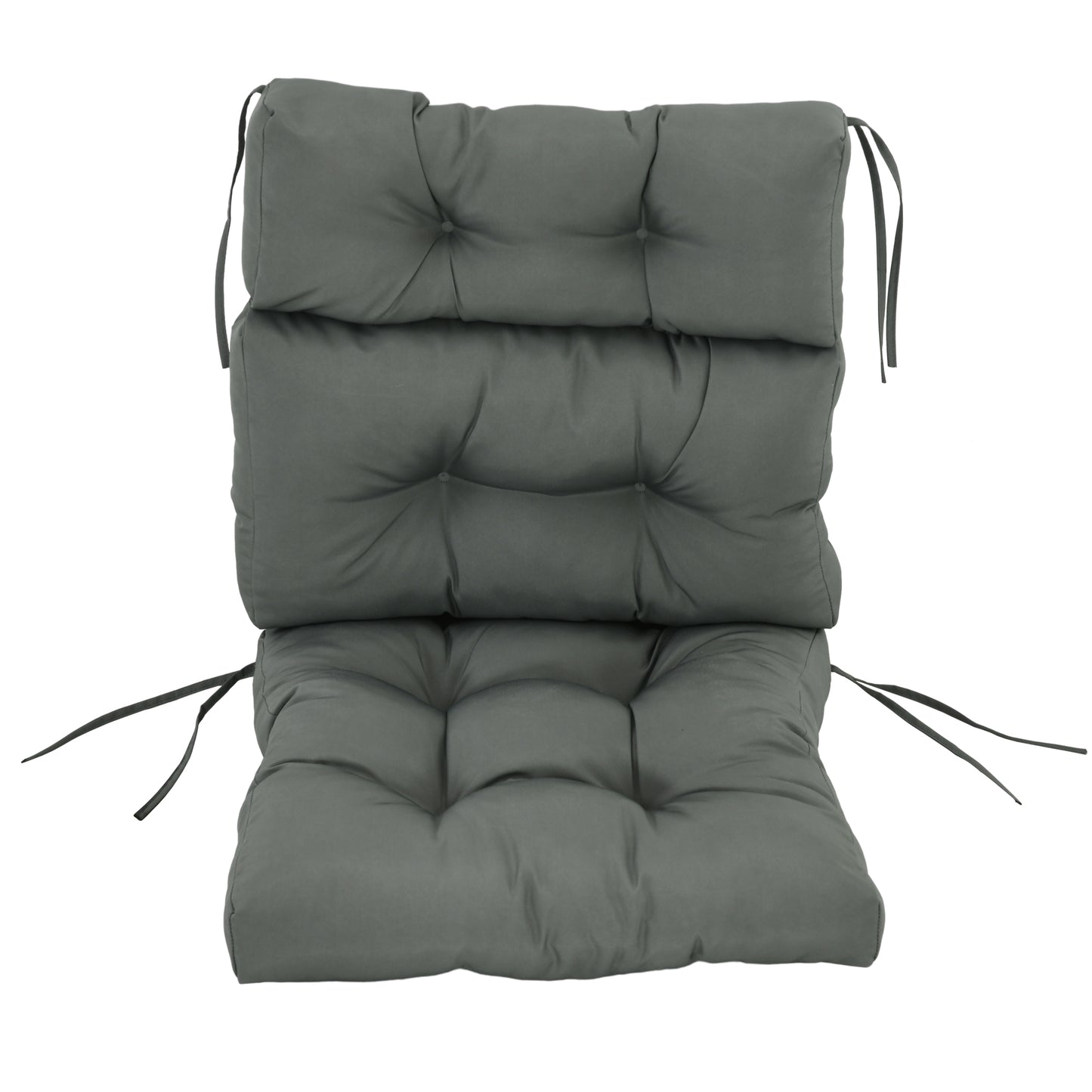 Outsunny Outdoor Patio Chair Seat/Back Chair Cushion Replacement, Tufted Pillow with Thick Filling and String Ties, Light Green