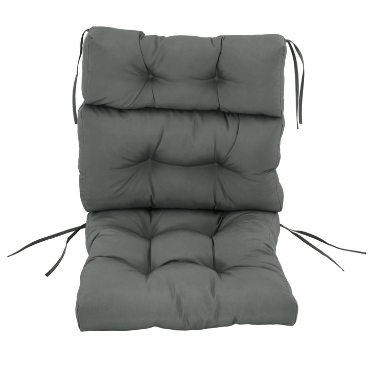 Outsunny Outdoor Patio Chair Seat/Back Chair Cushion Replacement, Tufted Pillow with Thick Filling and String Ties, Dark Grey