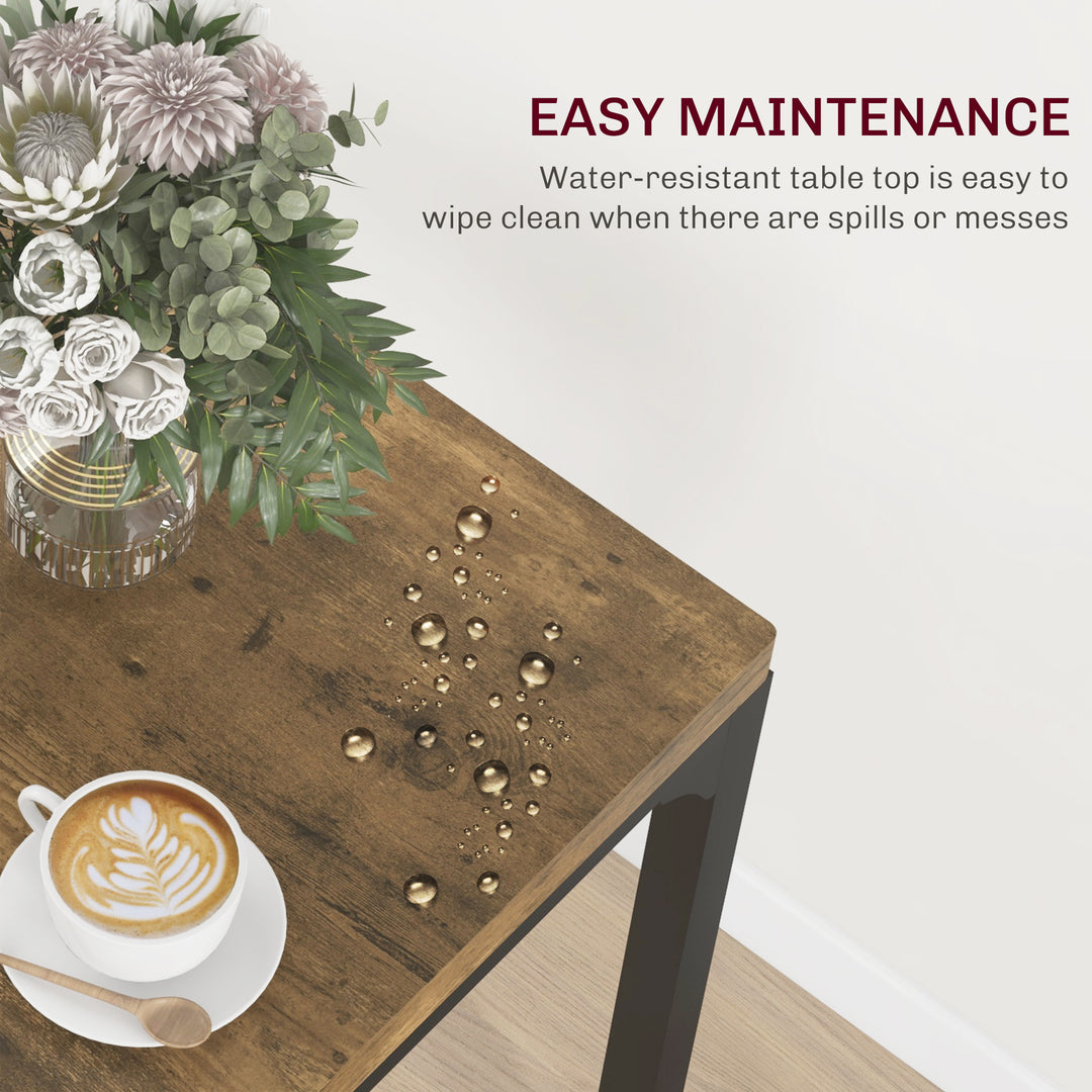 HOMCOM Dining Table Set for 2, 3 Piece Kitchen Table and Chairs with Metal Legs for Small Spaces, Natural Wood