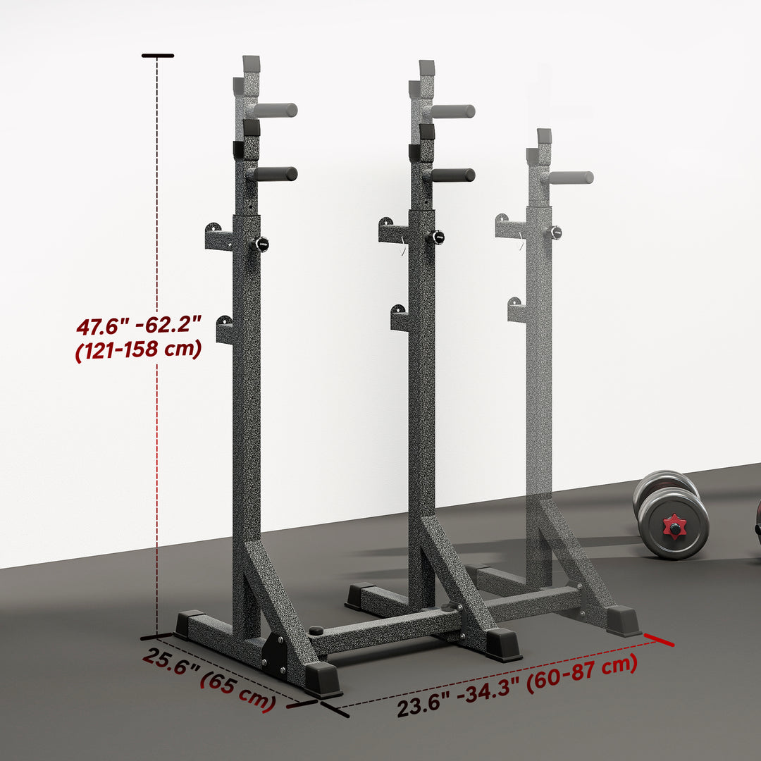 Soozier Adjustable Bench Press Rack, Multi-Function Squat Rack for Home Gym Strength Training, Black