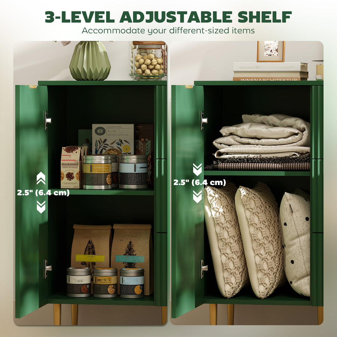 HOMCOM Modern Kitchen Storage Cabinet, Sideboard Buffet Cabinet w/ 3 Drawers and Adjustable Shelves for Kitchen Hallway, Grey