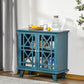 HOMCOM Storage Cabinet with Fretwork Doors and Shelf, Modern Freestanding Sideboard, Buffet, White