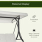 Outsunny Convertible Patio Swing Bed with Canopy and Cushions, 3 Seater Porch Swing for Outdoor, Backyard, Garden, Cream White
