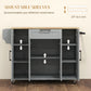 HOMCOM Modern Rolling Kitchen Island Cart with Drawers, Natural Wood Top, Towel Rack, Door Storage Cabinet, White