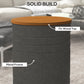 HOMCOM Round Side Table Set of 2, Nesting Coffee Tables w/ Wooden Lid, Metal Frame and Hidden Storage Space for Bedroom, Black