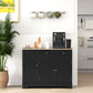 HOMCOM Modern Sideboard Cabinet, 41" Kitchen Buffet Cabinet with Drawer, Adjustable Shelf, 3 Doors for Dining Room, White