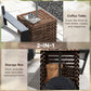 Outsunny 2-in-1 Outdoor Umbrella Base Storage Box Wooden Patio Side Table, Brown