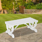 Outsunny Rustic Wood Wheel Outdoor Garden Bench for 2-Person with a Unique Wheel Design on the Legs & Strong Build, White