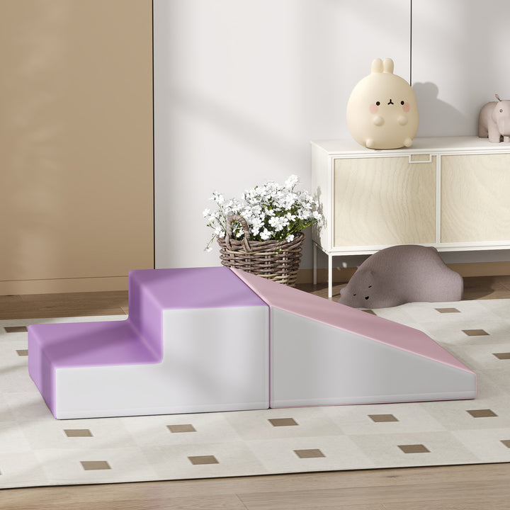 Soozier 2-Piece Climb and Crawl Activity Soft Play Set, Secure Foam Blocks Playset for Toddler Preschooler Babies Indoor, Activity Structure Play Equipment, Multi-colour