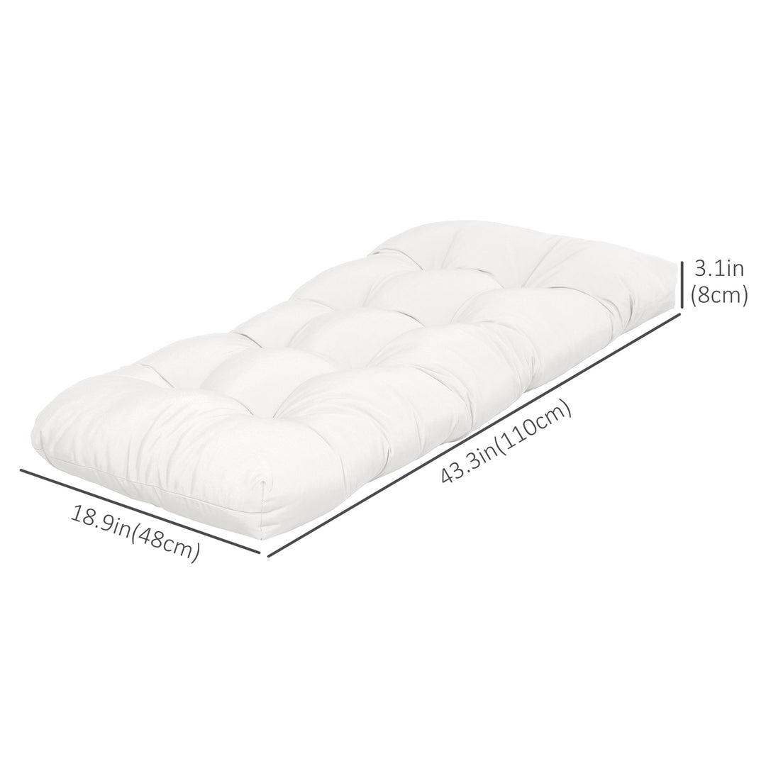 Outsunny Set of 2 Patio Bench Replacement Cushions, 2 Seater Outdoor Loveseat Cushion Seat Pad, 43" x 19" x 3", Grey