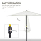 Outsunny 9ft Half Patio Umbrella Round Balcony Umbrella Waterproof Window Sun Shade w/ 5 Ribs Beige
