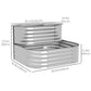 Outsunny 3.4'x3.4'x1' Outdoor Raised Garden Bed, 2-Tier Galvanized Planter Box with Safety Edging for Vegetable, Flower, Fruit