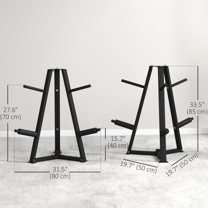 Soozier Weight Rack for 1-Inch or 2-Inch Weight Plates, 660LBS Capacity Weight Plate Rack for Home Gym Storage