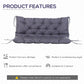 Outsunny 2 Seater Garden Bench Cushion, Thick Outdoor Non-Slip 2 Seater Soft Pad With Backrest for Garden Patio, 52" x 43" x 4", Dark Grey