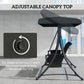 Outsunny 3 Person Porch Swing Outdoor Swing Chair with High Back Design, Side Pouches and Adjustable Canopy, Dark Grey