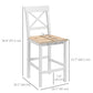 HOMCOM Counter Height Stools Set of 2, Farmhouse Bar Stools with Backs, Solid Wood Counter Stools for Kitchen Island
