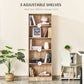 HOMCOM 5-Tier Bookcase, Storage Bookshelf, Display Shelves with Adjustable Shelves for Living Room, Home Office, Nature Wood