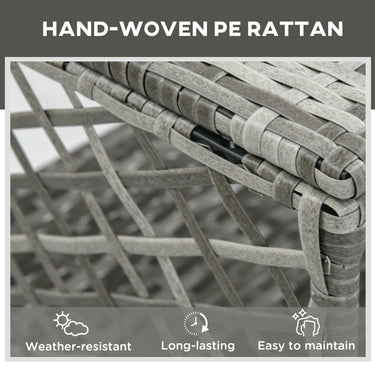 Outsunny 2 Pieces Wicker Patio Lounge Set w/ Cushions, Outdoor PE Rattan Sun Lounger Sets w/ 5-Level Reclining Chaise Chair & Two-tier Glass Top Coffee Table, Cream White