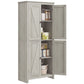 HOMCOM 72" Freestanding Storage Cabinet, Kitchen Pantry Cabinet with Doors and Shelves for Dining Room, White
