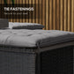 Outsunny 6-Piece Seat Cushion Pillows Replacement, Button Tufted Patio Chair Cushions Set with Ties, Charcoal Grey