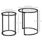 HOMCOM Set of 2 Nesting Coffee Tables with Metal Base, Round Side Table with Tempered Glass Tabletop for Living Room, Bedroom, Gold