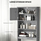 kleankin Modern Over The Toilet Storage, Bathroom Cabinets Over Toilet with Open Shelves and Double Door Cabinet, White