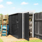 Outsunny 4' x 8' Outdoor Storage Shed Lean to Shed Outdoor Metal Tool Shed with Lockable Door and Air Vents, Dark Grey
