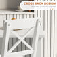 HOMCOM Counter Height Stools Set of 2, Farmhouse Bar Stools with Backs, Solid Wood Counter Stools for Kitchen Island