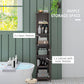 HOMCOM Tall Bathroom Storage Cabinet, Freestanding Linen Tower with 3-Tier Open Adjustable Shelf, White