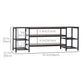 HOMCOM Industrial TV Cabinet for TVs Up to 60", TV Stand with Open Shelf Storage, Media Console with Steel Frame, Rustic Brown
