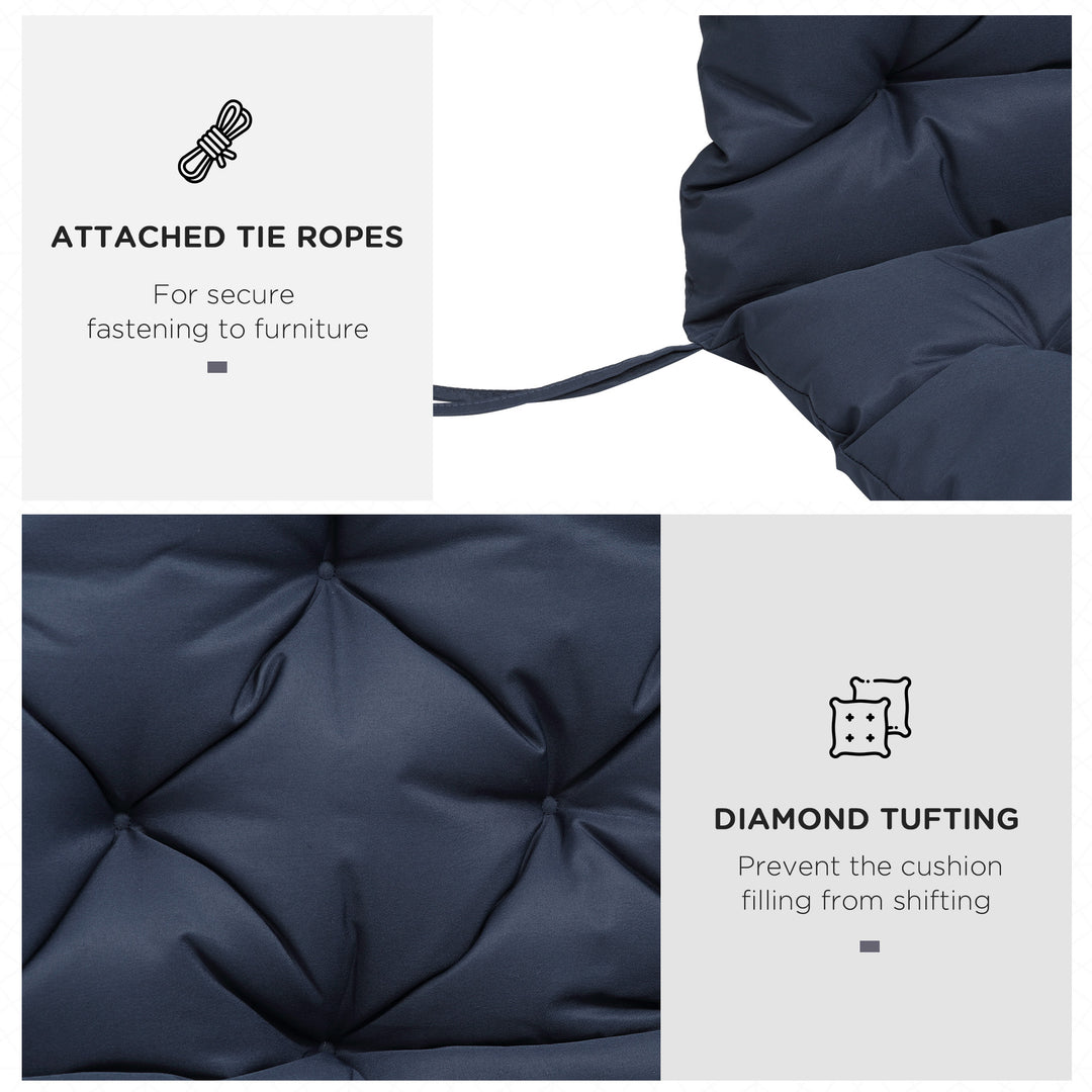 Outsunny 3 Seater Outdoor Seat Pads Bench Swing Chair Replacement Cushions Backrest for Patio Garden, Dark Grey