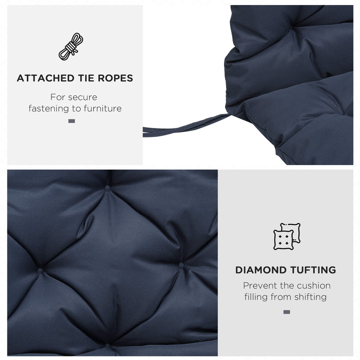 Outsunny 3 Seater Outdoor Seat Pads Bench Swing Chair Replacement Cushions Backrest for Patio Garden, Dark Grey