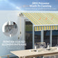 Outsunny 10' x 6.5' Manual Retractable Awning with LED Lights, Aluminum Frame Sun Canopies for Patio Door Window, Yellow/Grey