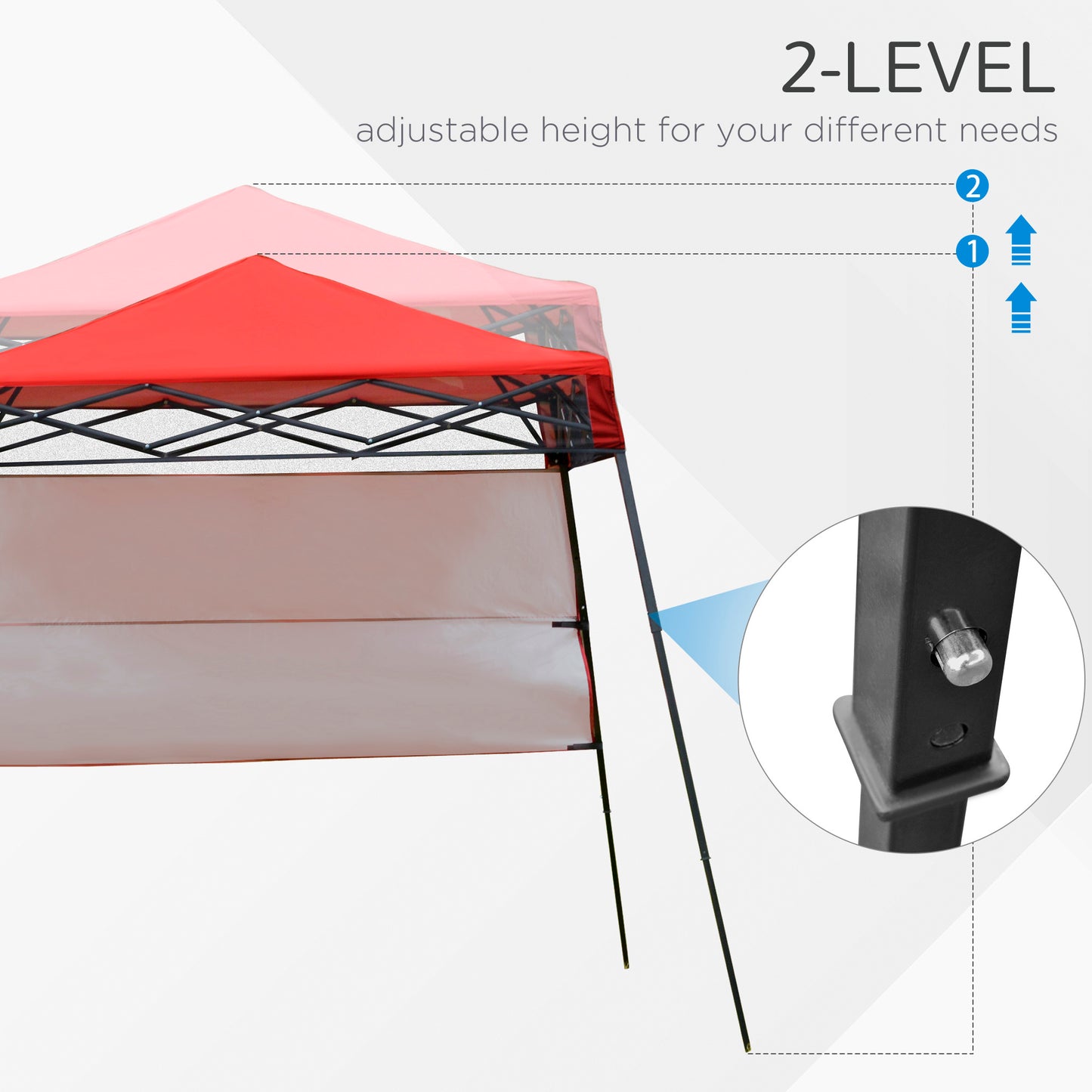 Outsunny 7' x 7' Garden Foldable Pop Up Gazebo Tent with Backpack & Adjustable Legs Outdoor Party Canopy, Blue & Black