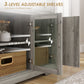 HOMCOM Sideboard Buffet Cabinet with Storage, Coffee Bar Cabinet with Glass Doors and Adjustable Shelves, Distressed White