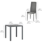 HOMCOM 5-Piece Rectangular Glass Kitchen Table and Chairs with Metal Frame and Faux Leather Upholstery for Dining Room, White