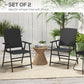Outsunny Outdoor Wicker Dining Chair Set of 4, Rattan Foldable Chair with Steel Frame for Garden, Backyard, Porch, Brown