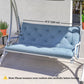 Outsunny 2 Seater Garden Bench Cushion, Thick Outdoor Non-Slip 2 Seater Soft Pad With Backrest for Garden Patio, 52" x 43" x 4", Dark Grey