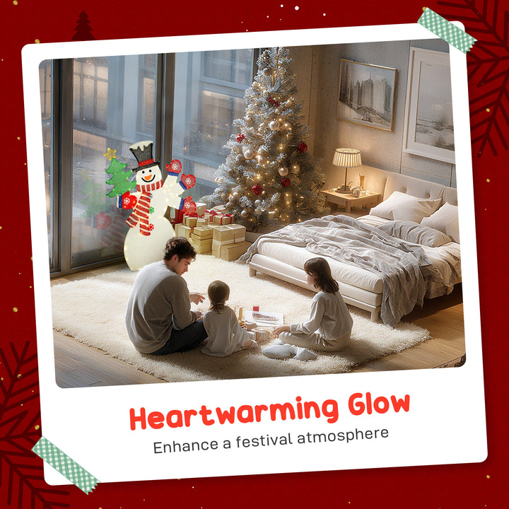 Outsunny 4FT Lighted Snowman, Light Up Christmas Decor with 148 LEDs, Stakes and Zip Ties, IP44 Waterproof for Outdoor Yard