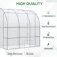 Outsunny 7' x 4' x 7' Outdoor Lean-to Walk-in Garden Greenhouse with Roll-Up Door Hot House for Plants Herbs Vegetables, White