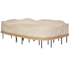 Outsunny 84B-059 129.9-Inch Oval Patio Table and Chair Set Cover, Beige/Coffee Sofa Set