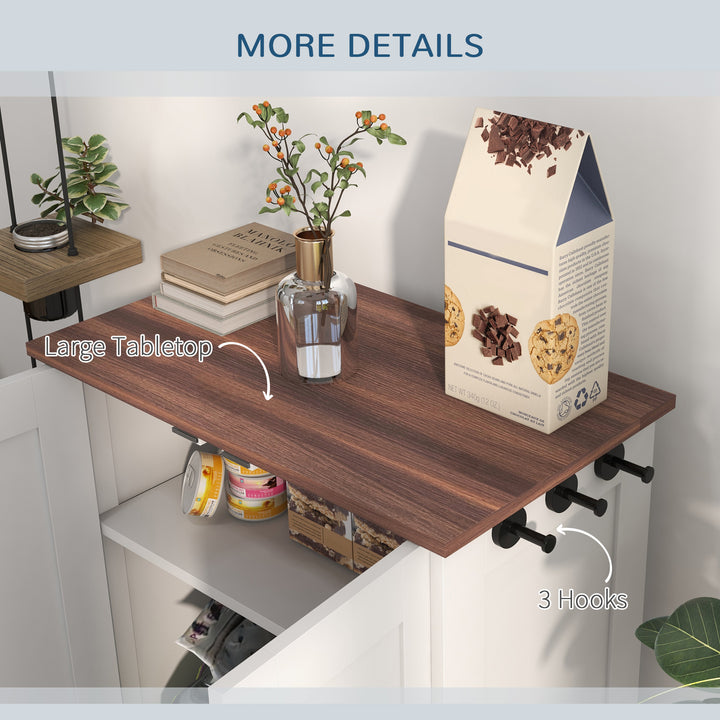 PawHut Pet Food Storage Container Dog Feeding Station w/ Adjustable Panel, Hooks, for Medium Sized Dogs, Black