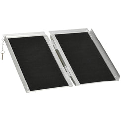 HOMCOM 2ft Wheelchair Ramp Scooter Mobility Non-Skid Layering Portable Foldable Aluminium