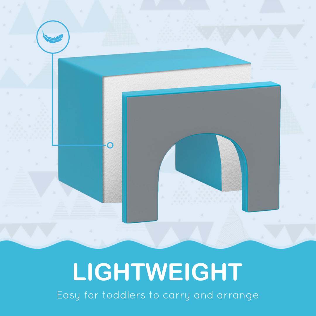 Qaba 7-piece Soft Play, Foam Climbing Blocks for Toddlers, Kids' Educational Climbing Crawling Toys, Kids Foam Play Set Stairs and Ramp, Multicolored